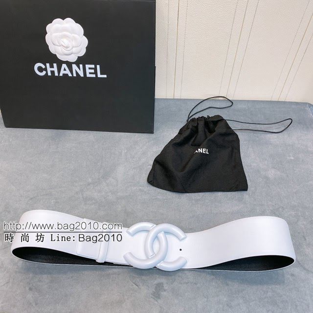 Chanel女士皮帶 香奈兒cc烤漆logo扣雙面可用小牛皮腰帶  jjp1146